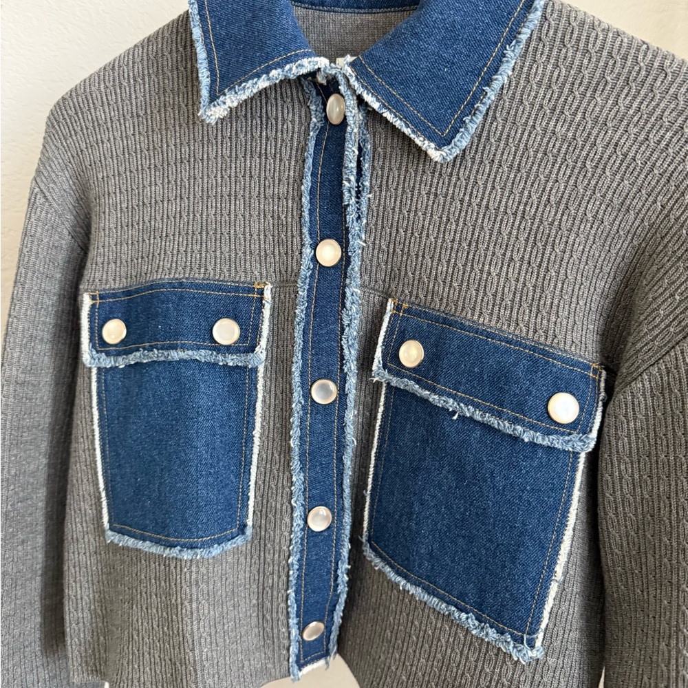 Sandro Denim and knitwear coatigan - Picture 2 of 5